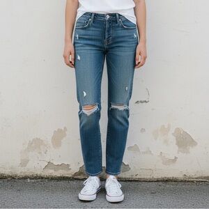 7 For All Mankind  Distressed Josefina Skinny Boyfriend Jeans size 26. Like new